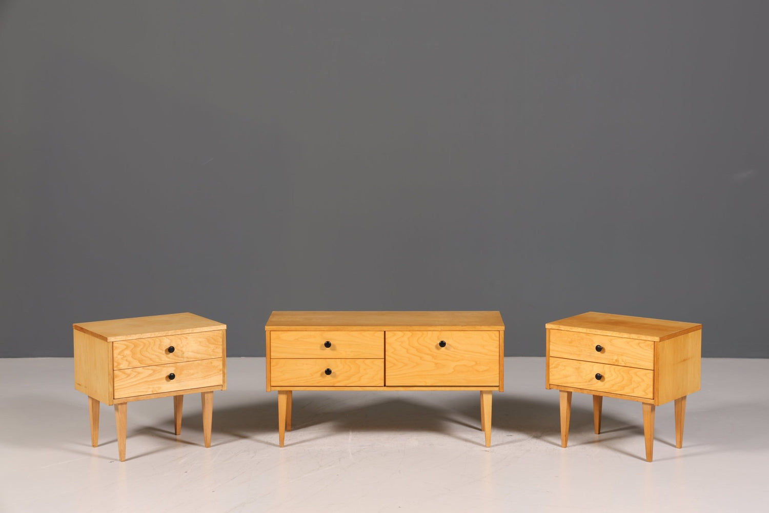 Simple Mid Century Chest of Drawers Vintage Bedside Table 60s Chest of Drawers Retro Storage Table 2 of 2