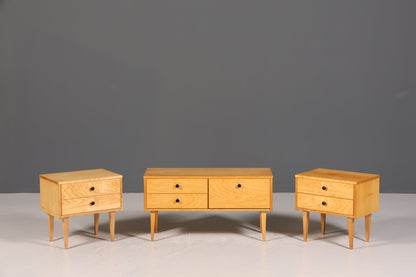 Simple Mid Century Chest of Drawers Vintage Bedside Table 60s Chest of Drawers Retro Storage Table 2 of 2
