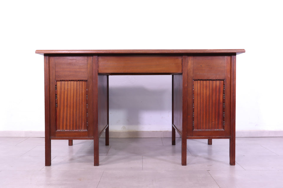 Edler Jugendstil Schreibtisch Gründerzeit Filz Holz Desk Antik