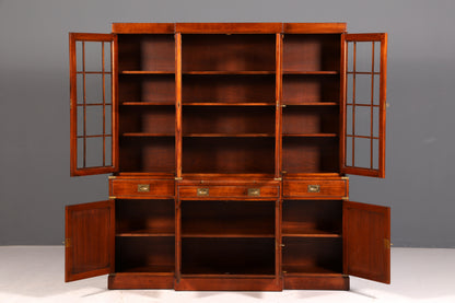 Beeindruckender Maritimer Vitrinenschrank Englischer Schrank Echt Holz Bibliothek Bücherschrank Anrichte Vintage