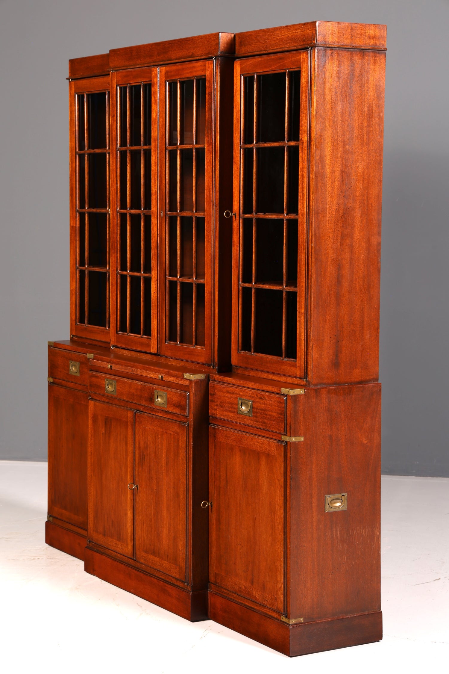 Beeindruckender Maritimer Vitrinenschrank Englischer Schrank Echt Holz Bibliothek Bücherschrank Anrichte Vintage