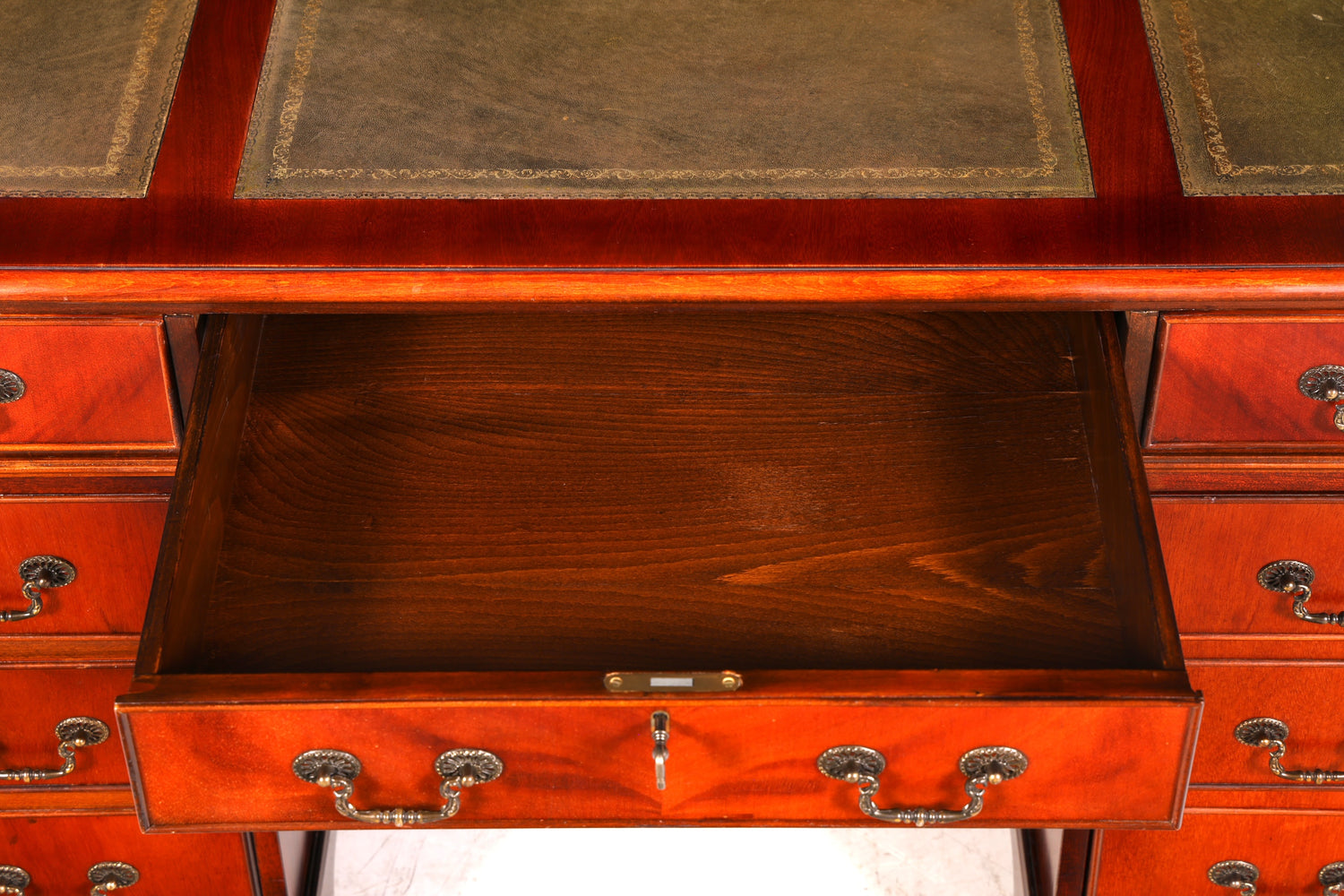 Wunderschöner Englischer Schreibtisch echt Lederauflage Bürotisch Antik Stil Office Desk