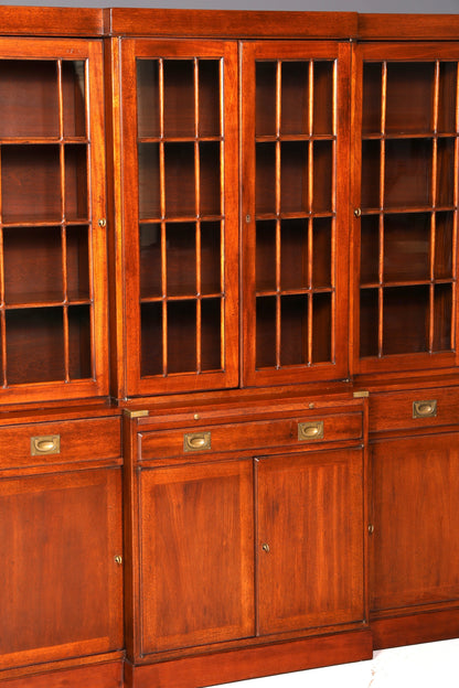 Beeindruckender Maritimer Vitrinenschrank Englischer Schrank Echt Holz Bibliothek Bücherschrank Anrichte Vintage