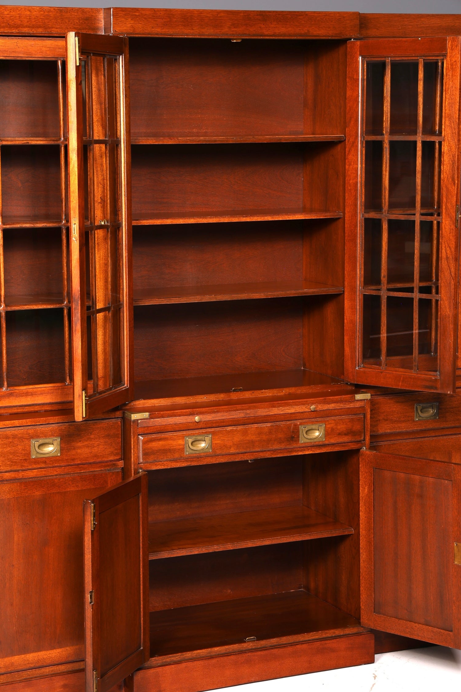 Beeindruckender Maritimer Vitrinenschrank Englischer Schrank Echt Holz Bibliothek Bücherschrank Anrichte Vintage
