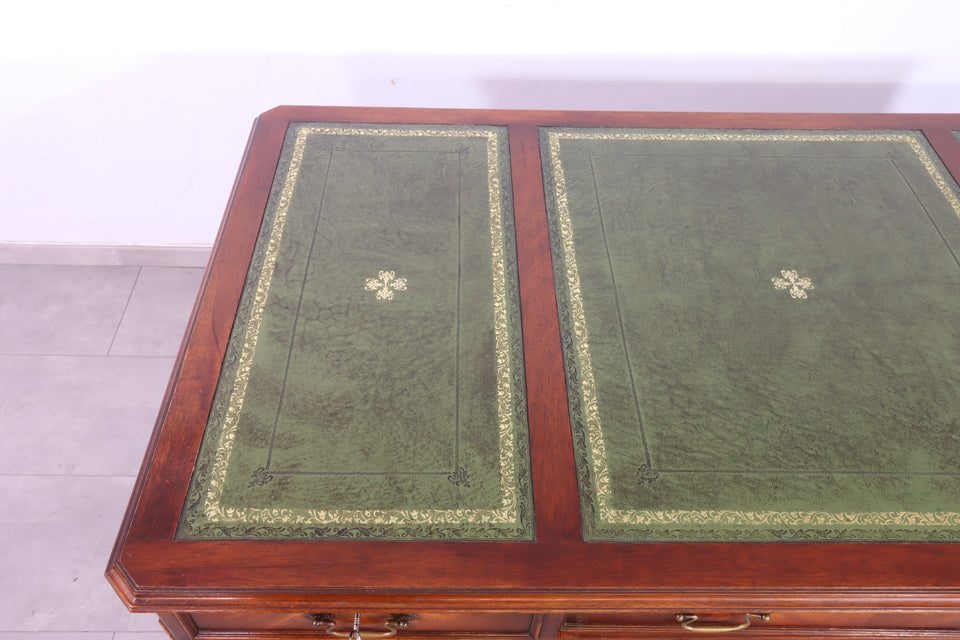 Seltener Englischer Schreibtisch Englisch Desk Leder Auflage Antik