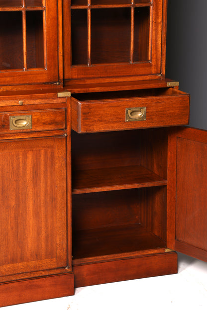 Beeindruckender Maritimer Vitrinenschrank Englischer Schrank Echt Holz Bibliothek Bücherschrank Anrichte Vintage