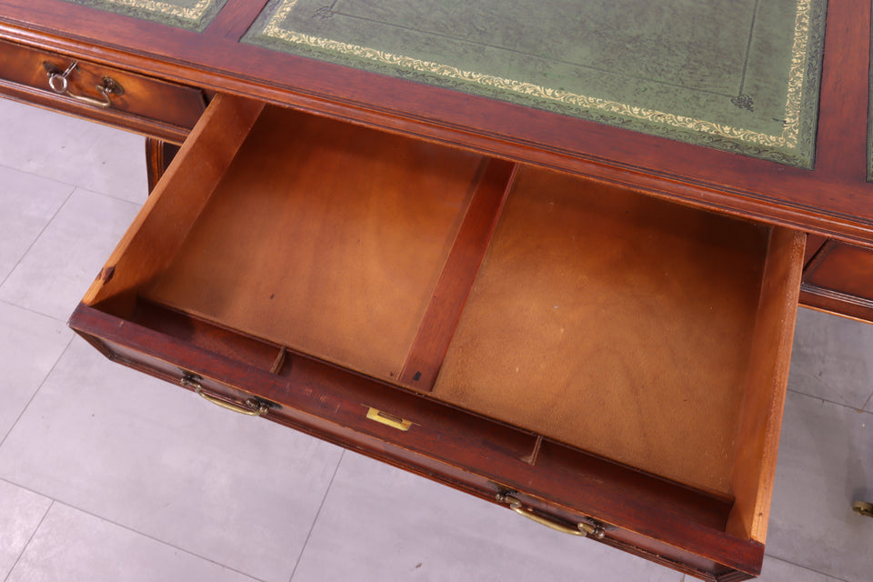 Seltener Englischer Schreibtisch Englisch Desk Leder Auflage Antik