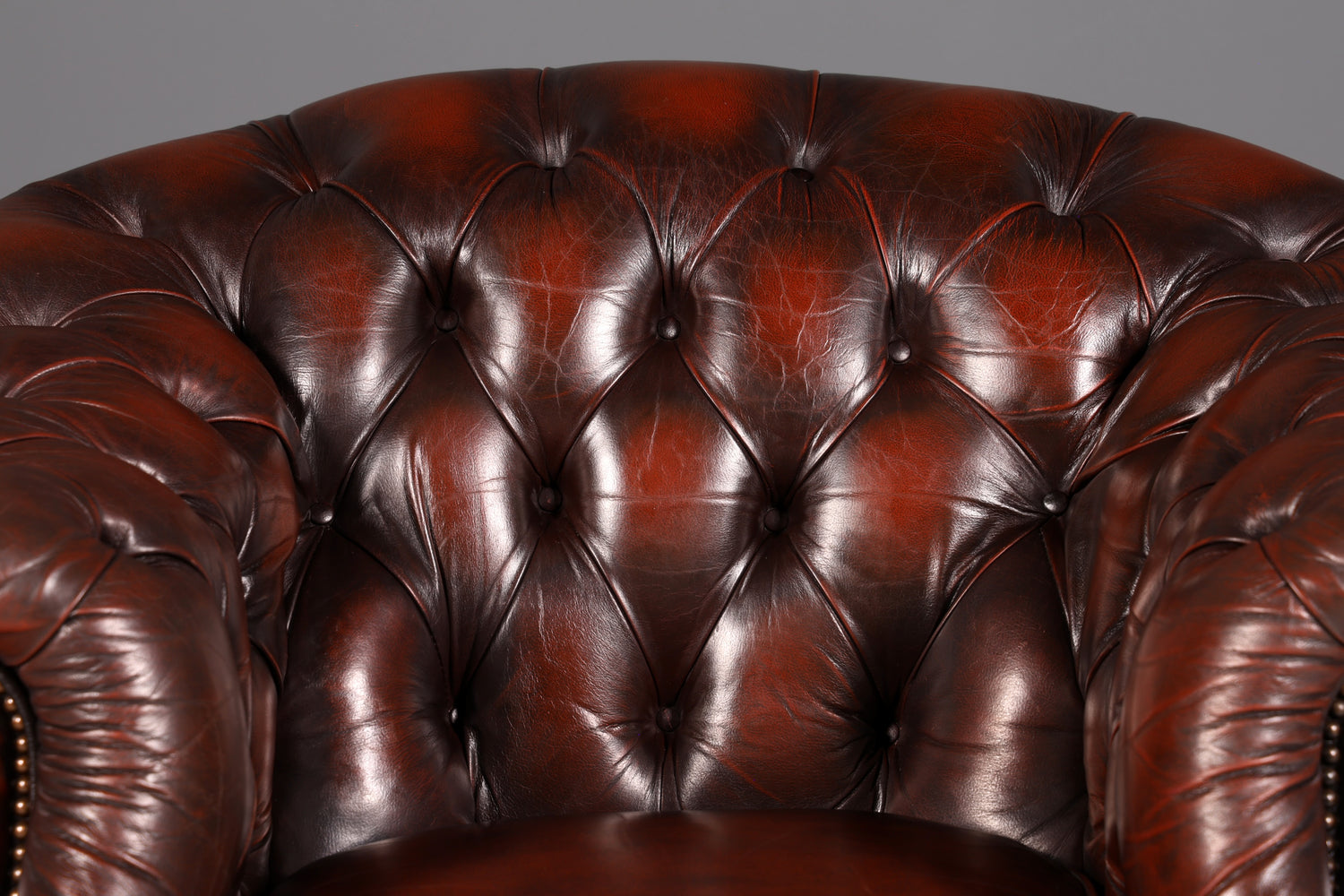 Wunderschöner Original Chesterfield Centurion Sessel Englischer Armlehnsessel Echt Leder Herrensessel Vintage 1 von 2