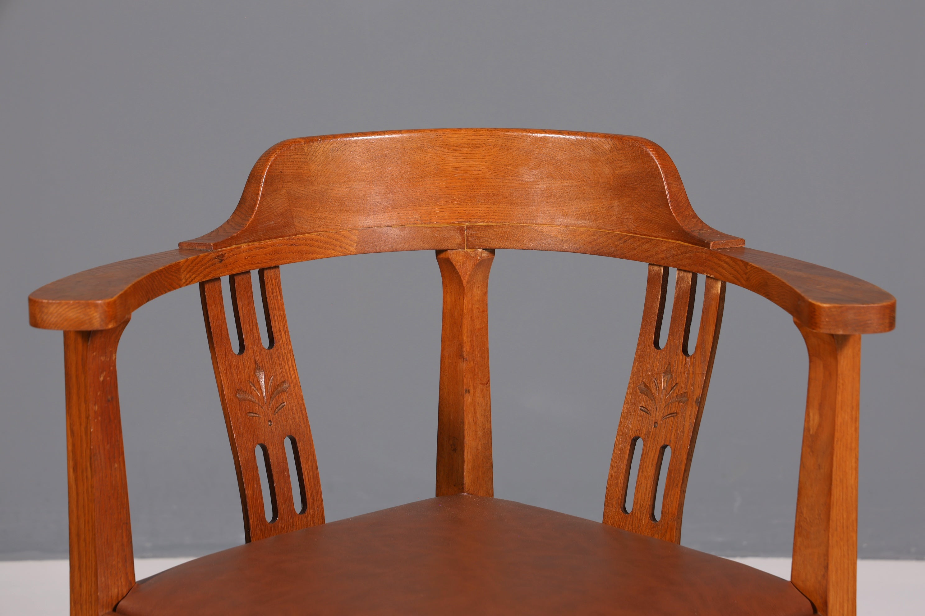 Wunderschöner Jugendstil Eckstuhl Armlehnstuhl Antik Eiche Holz Schreibtisch Stuhl Sekretär Stuhl