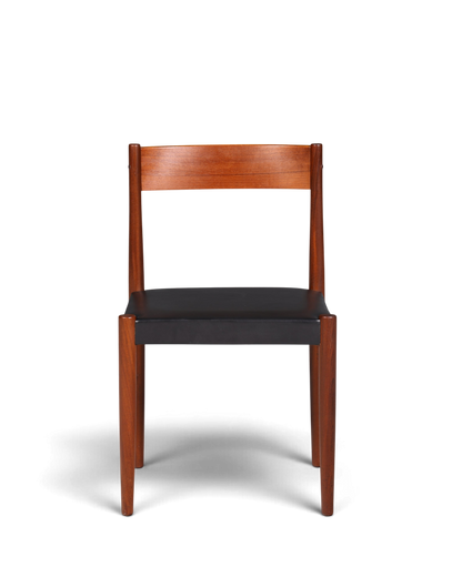 Schlichter Mid Century Stuhl Palisander Retro Sekretär Stuhl echt Leder Danish Design Küchenstuhl 1 von 2
