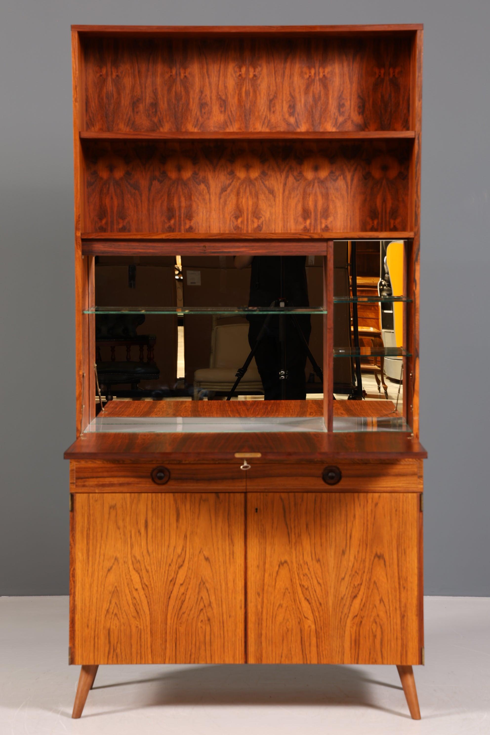 Traumhafter Mid Century Sekretär Palisander Holz Schrank Regal 60er Bücherregal