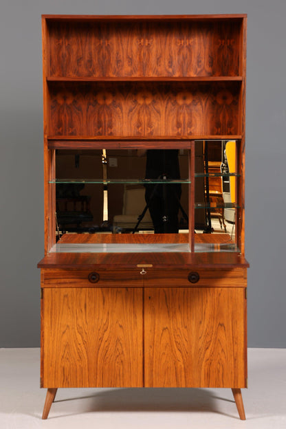 Traumhafter Mid Century Sekretär Palisander Holz Schrank Regal 60er Bücherregal