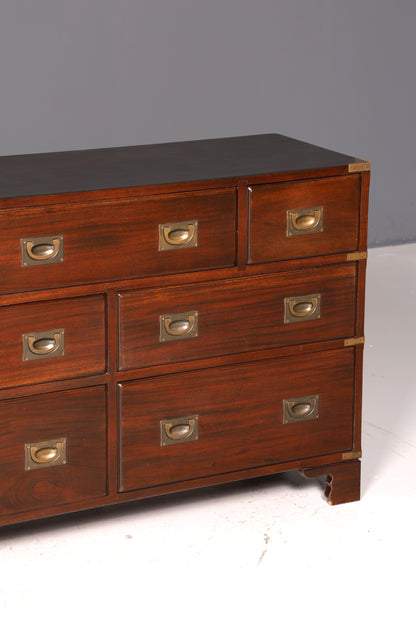 Traumhaftes Maritimes Sideboard Englische Military Chest Schiffskommode Antik Schrank Kolonial Vintage