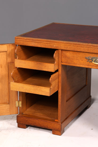 Wunderschöner Jugendstil Schreibtisch Eiche Echt Holz Bürotisch Office Table Antik Vintage