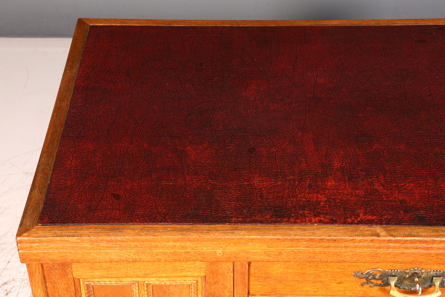 Wunderschöner Jugendstil Schreibtisch Eiche Echt Holz Bürotisch Office Table Antik Vintage