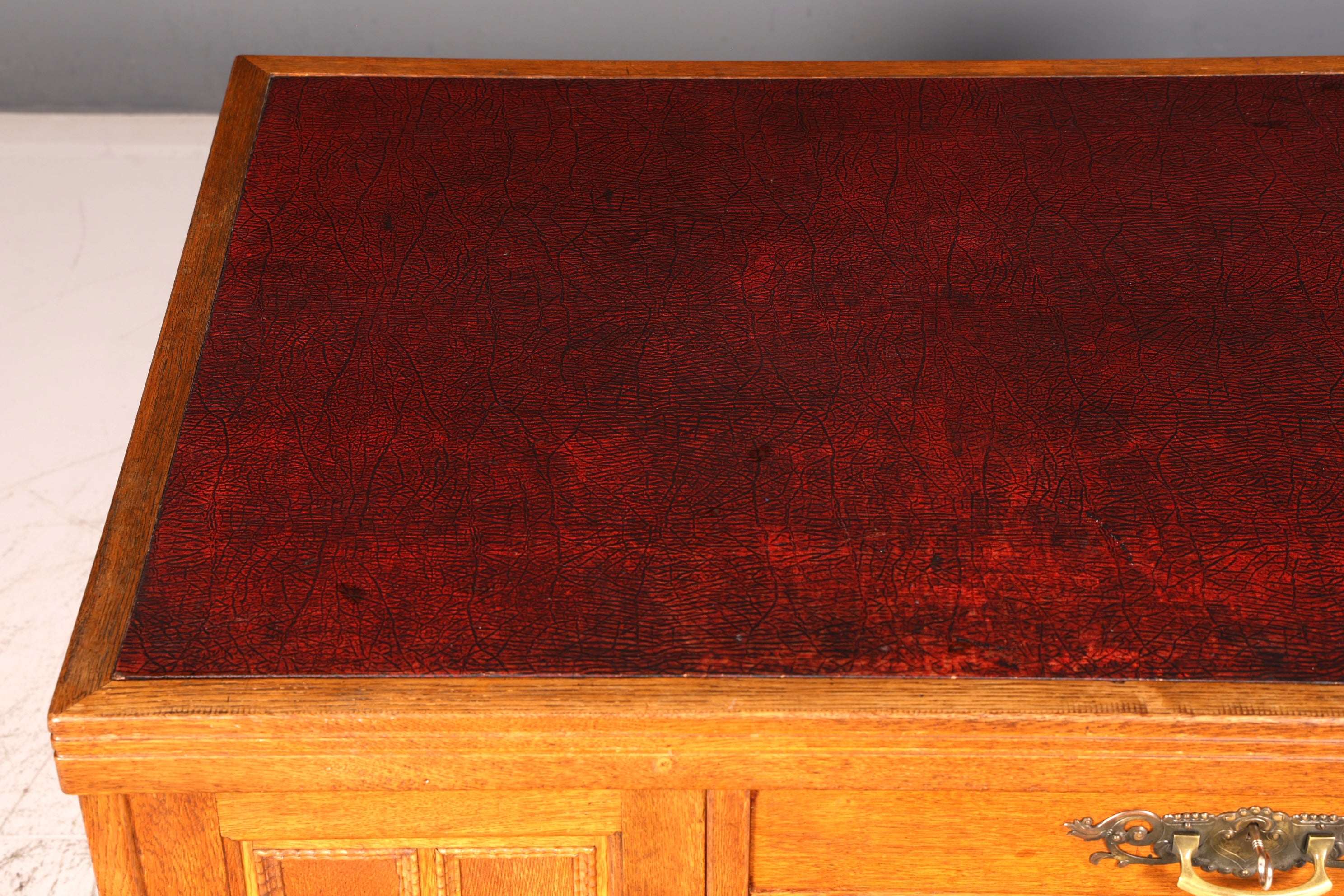 Wunderschöner Jugendstil Schreibtisch Eiche Echt Holz Bürotisch Office Table Antik Vintage