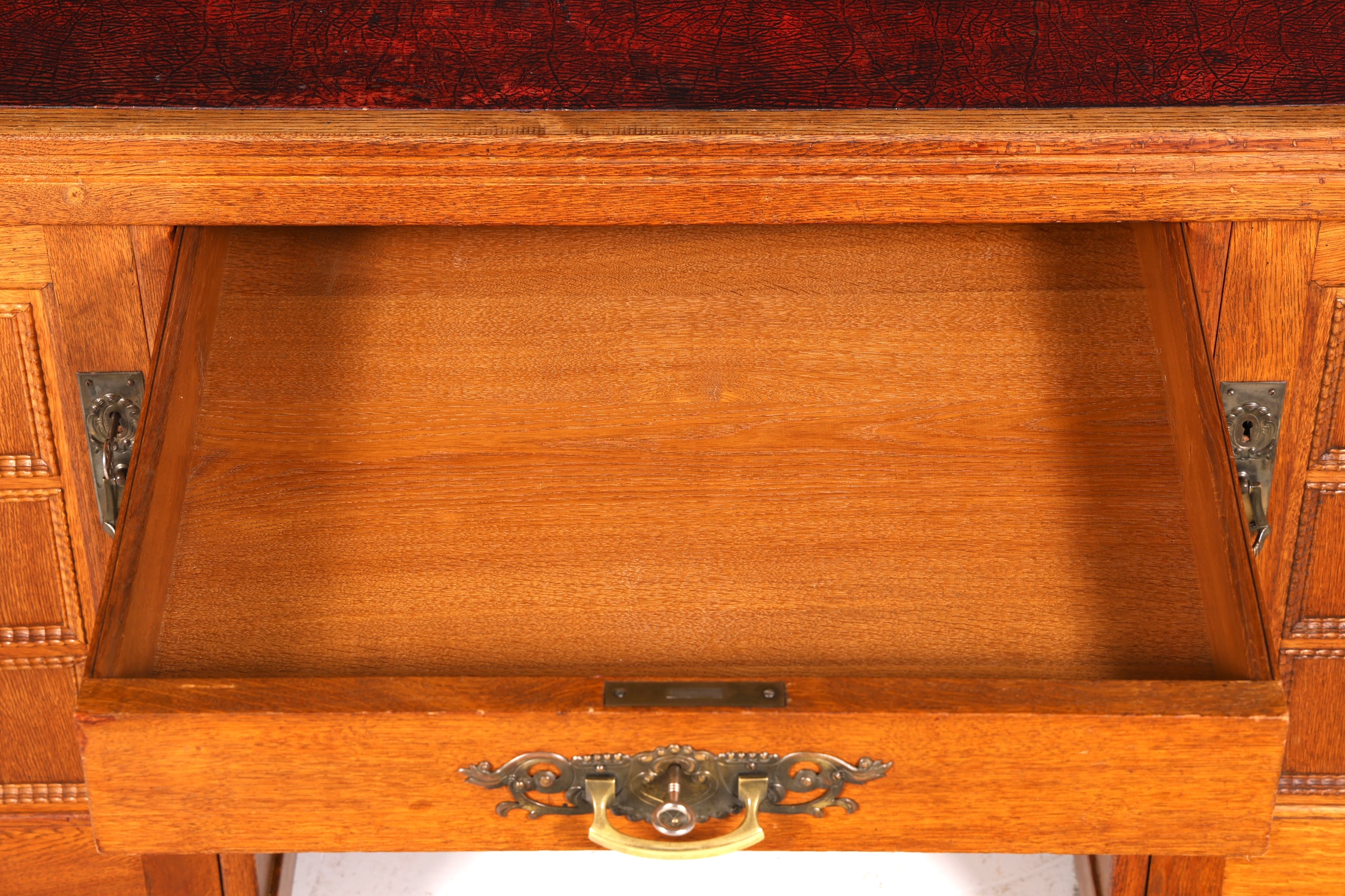 Wunderschöner Jugendstil Schreibtisch Eiche Echt Holz Bürotisch Office Table Antik Vintage