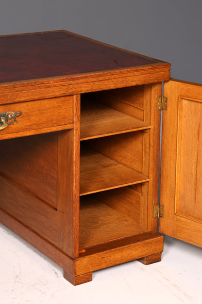 Wunderschöner Jugendstil Schreibtisch Eiche Echt Holz Bürotisch Office Table Antik Vintage