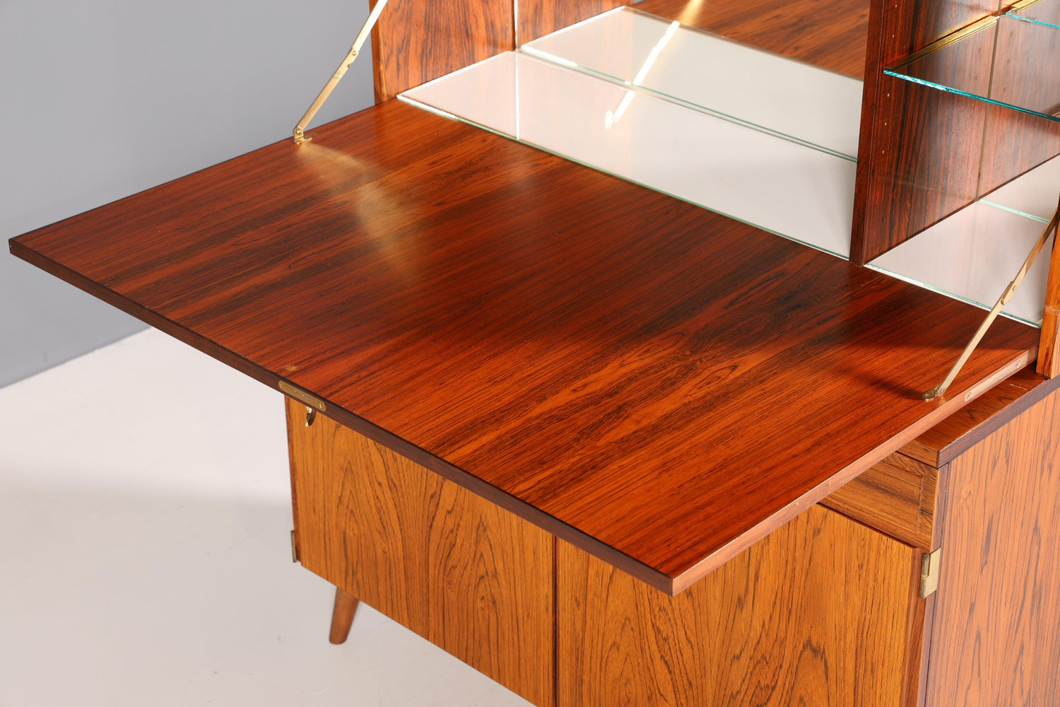 Traumhafter Mid Century Sekretär Palisander Holz Schrank Regal 60er Bücherregal