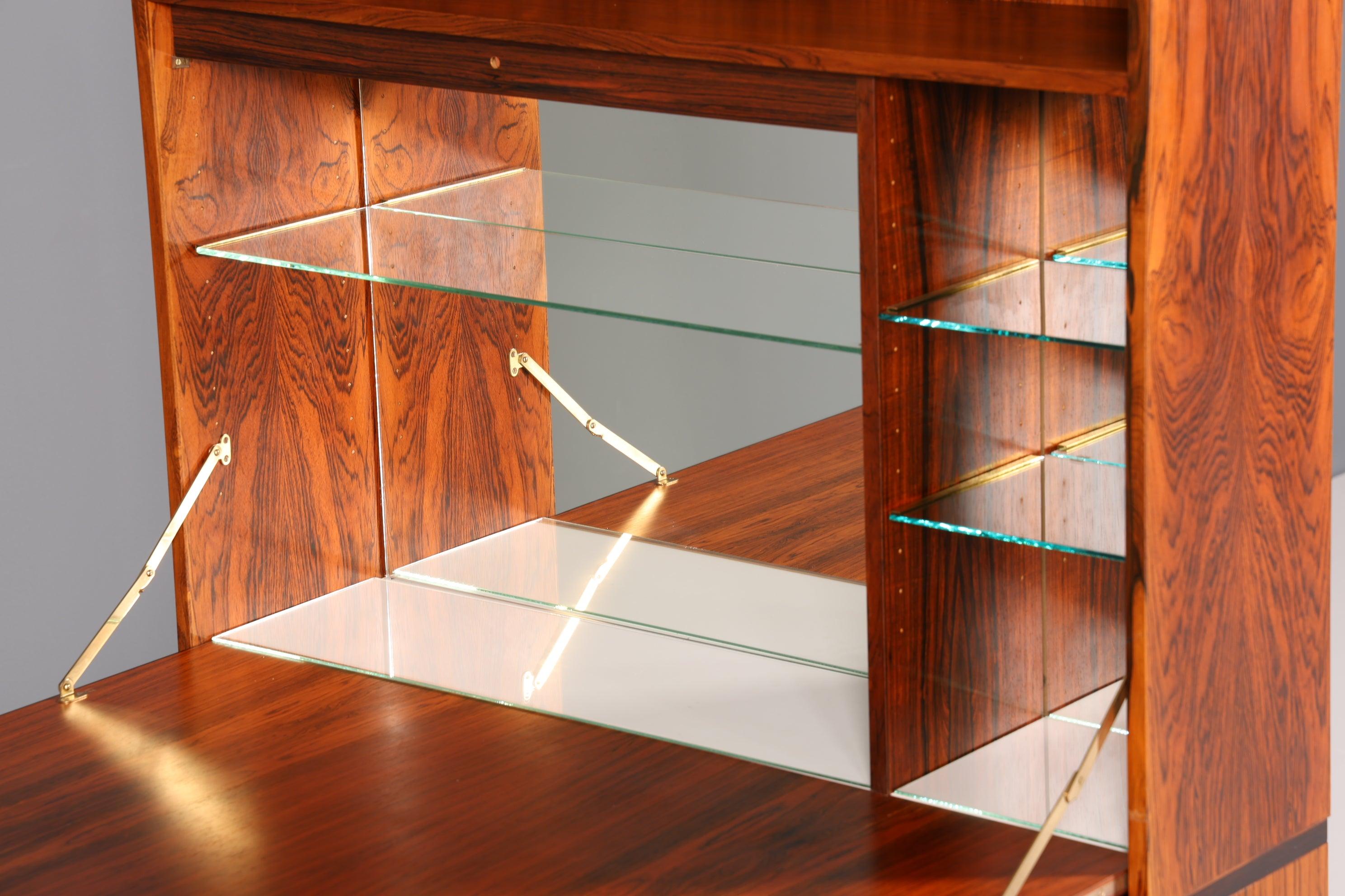 Traumhafter Mid Century Sekretär Palisander Holz Schrank Regal 60er Bücherregal