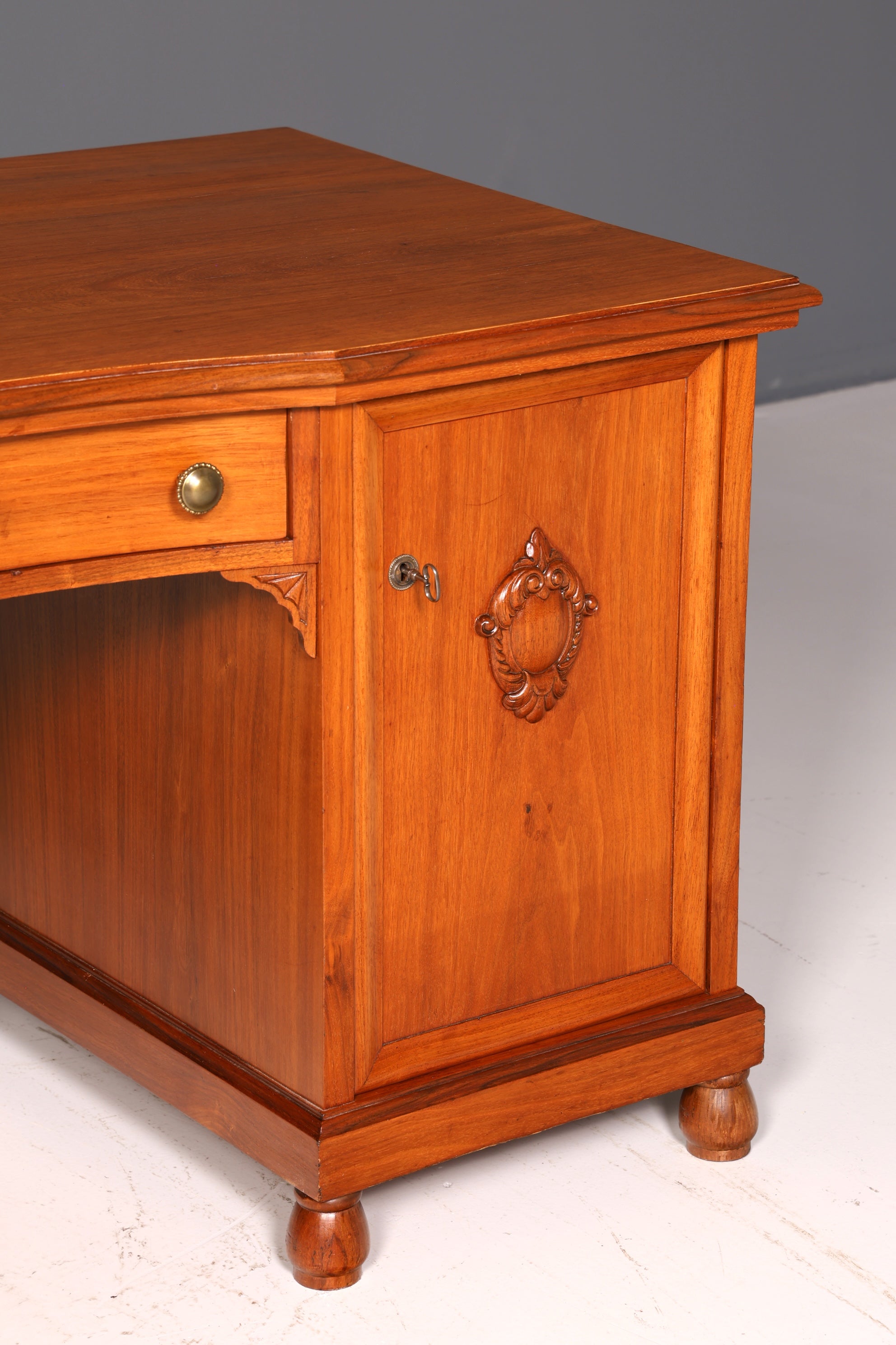 Wunderschöner Jugendstil Schreibtisch Eiche Holz Bürotisch Office Table Antik Vintage