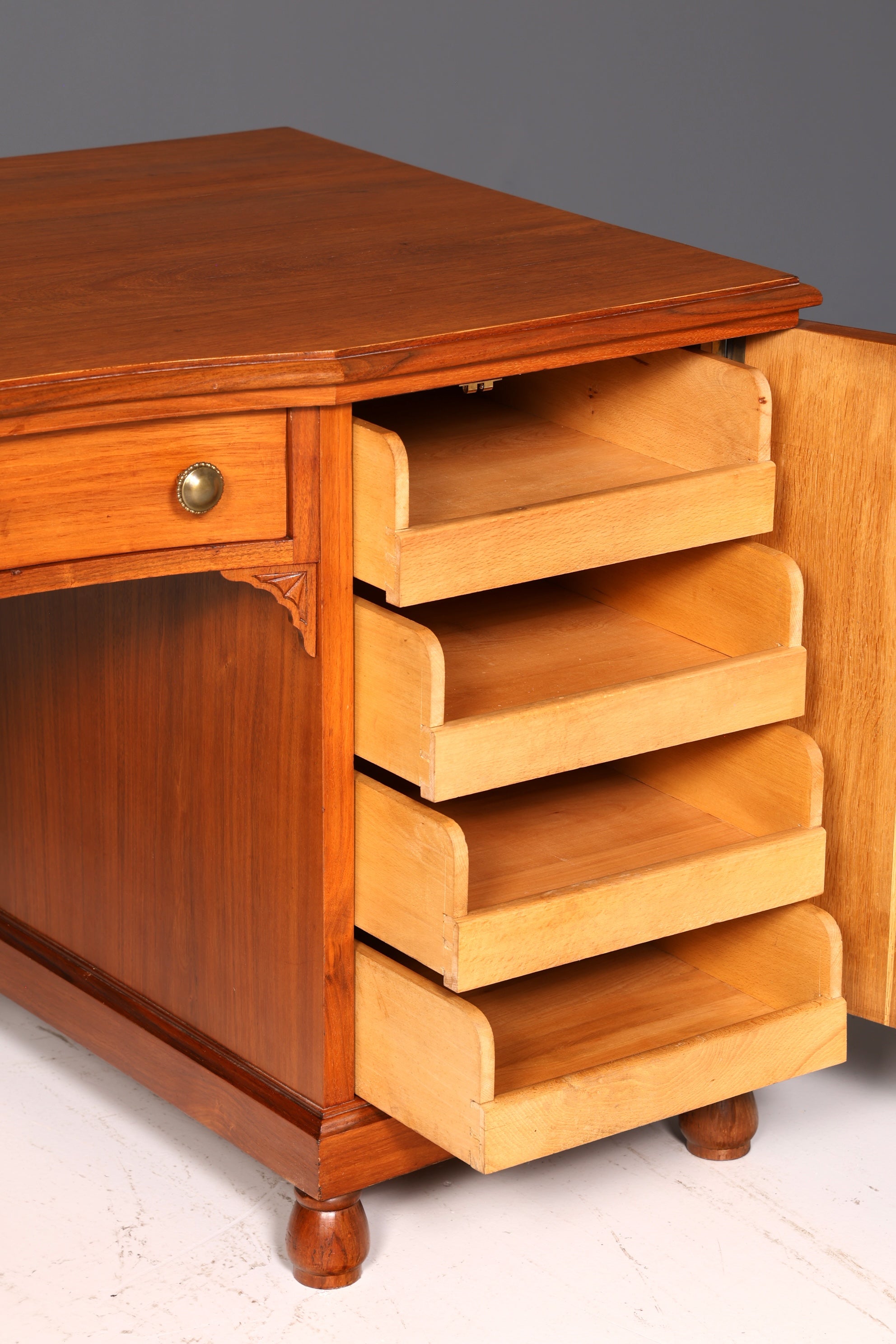 Wunderschöner Jugendstil Schreibtisch Eiche Holz Bürotisch Office Table Antik Vintage