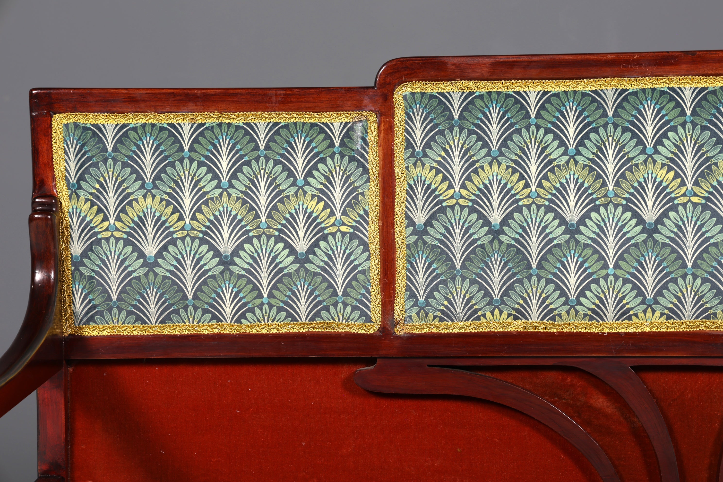 Wunderschöne Jugendstil Sitzbank Antik Bank Holz Sofa Polsterbank Holzbank