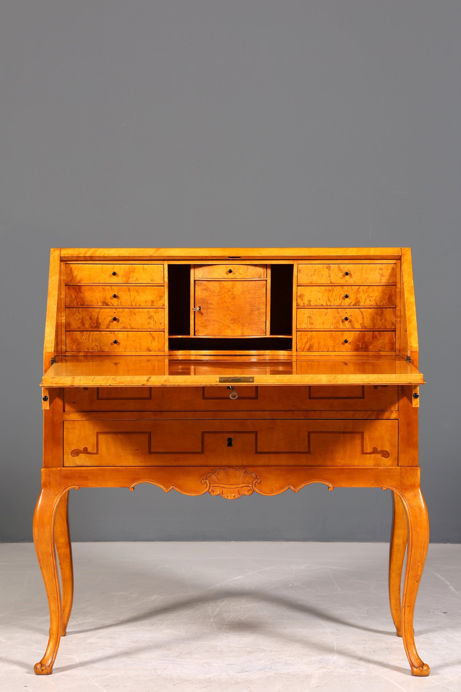 Edler Sekretär Chippendale Stil Antik um 1940 Büro Barock Stil Kommode Schreibkommode