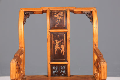 Wunderschöner Chinesischer Armlehnstuhl Stuhl China Ming Stil Qing Dynastie Holzstuhl Asiatische Antik Sekretär Stuhl