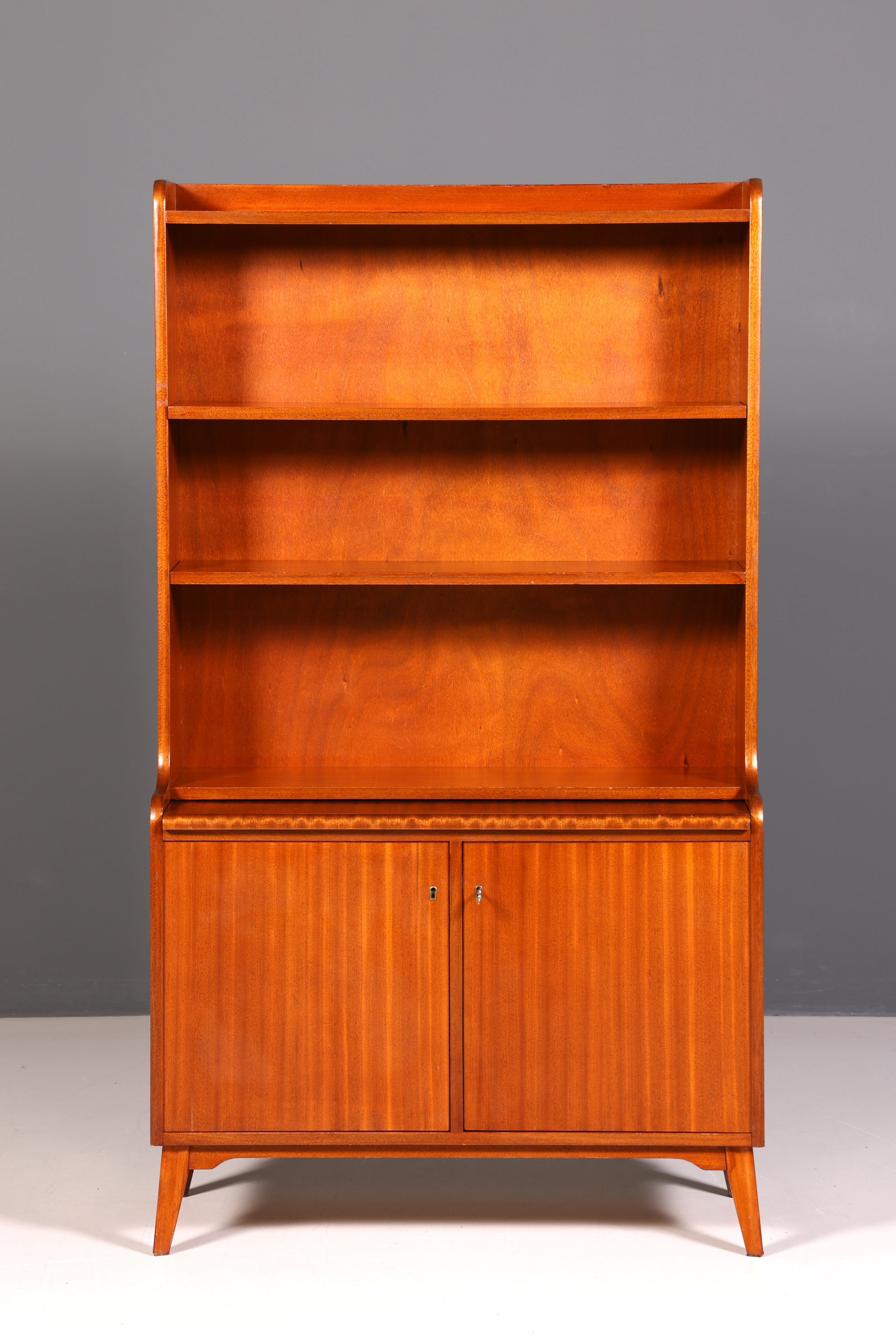 Wunderschöner Mid Century Schrank Bücherregal Vintage Sekretär Highboard Holz Regal 60s