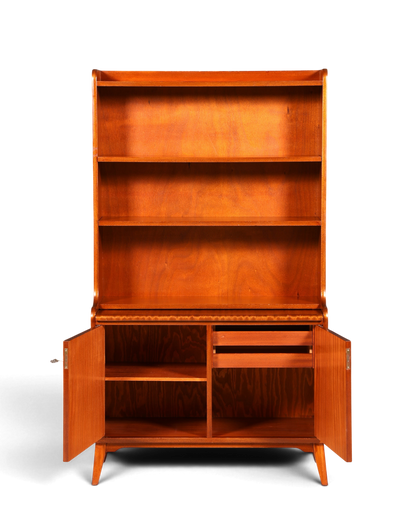 Wunderschöner Mid Century Schrank Bücherregal Vintage Sekretär Highboard Holz Regal 60s