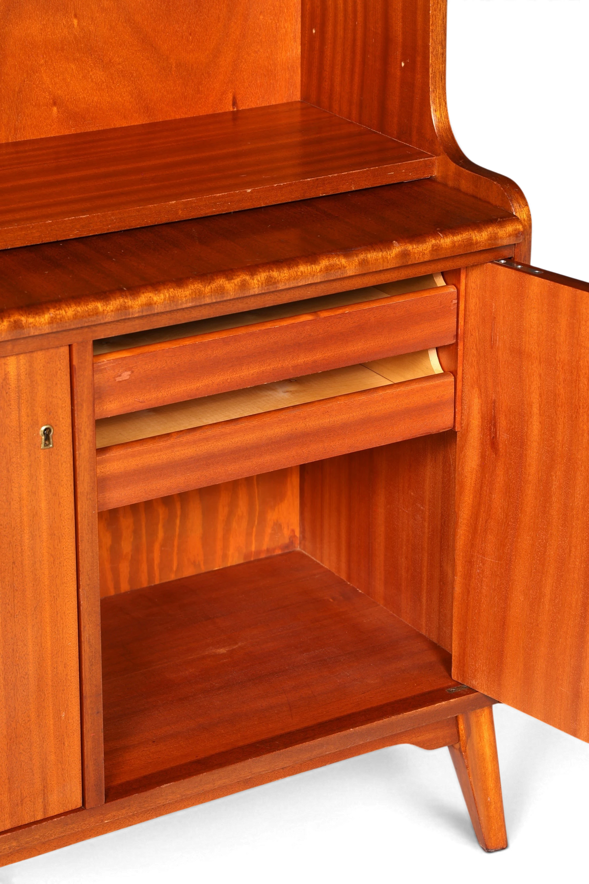 Wunderschöner Mid Century Schrank Bücherregal Vintage Sekretär Highboard Holz Regal 60s