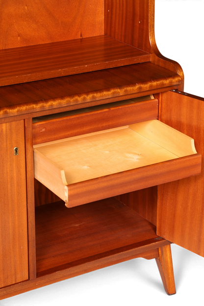 Wunderschöner Mid Century Schrank Bücherregal Vintage Sekretär Highboard Holz Regal 60s