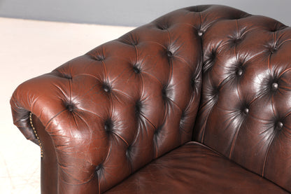 Wunderschönes Original Chesterfield 2er Sofa Englisch Leder 2- Sitzer Couch
