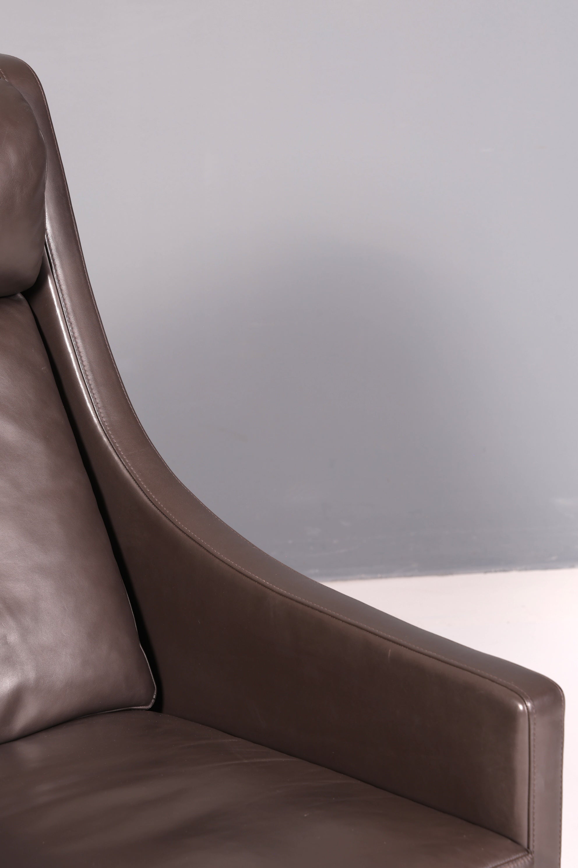 Eleganter Designer Sessel im Børge Mogensen Stil Echt Leder Mid Century Lounge Sessel