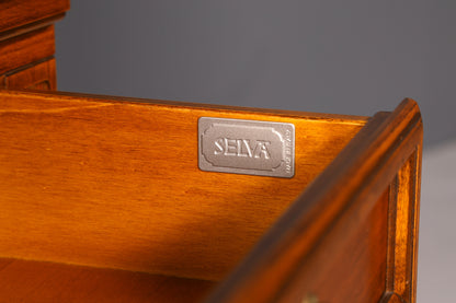 Edle Original Selva Vitrine Antik Stil massiv Holz Buffet Villa Borghese Schrank Bibliothek