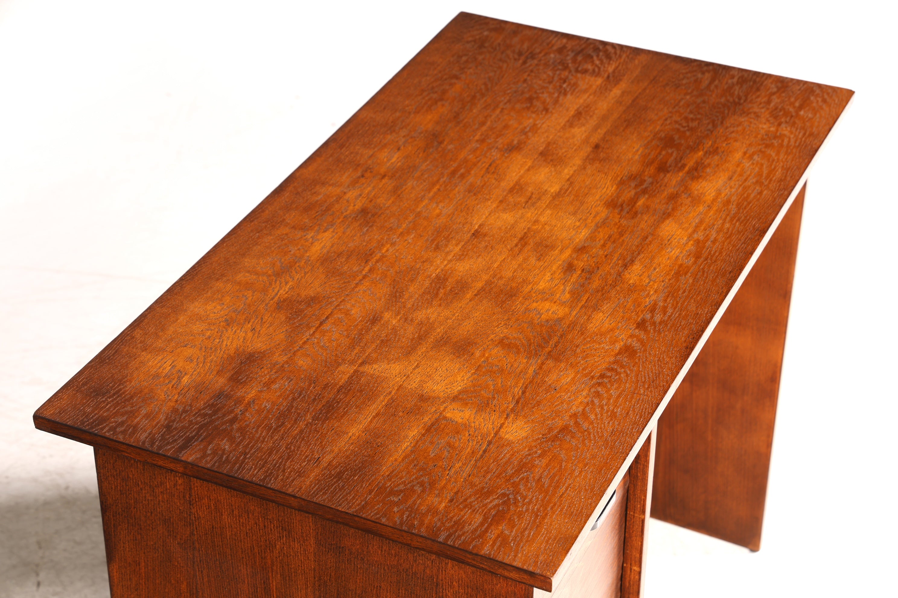 Stilvoller Bauhaus Rollladen Schreibtisch Mid Century echt Holz Bürotisch Office Table