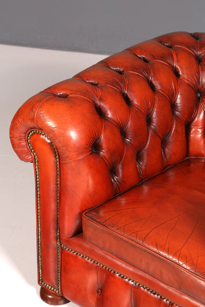 Stilvoller Original Chesterfield Sessel Englisch Echt Leder Armlehnsessel Lounge Herrensessel