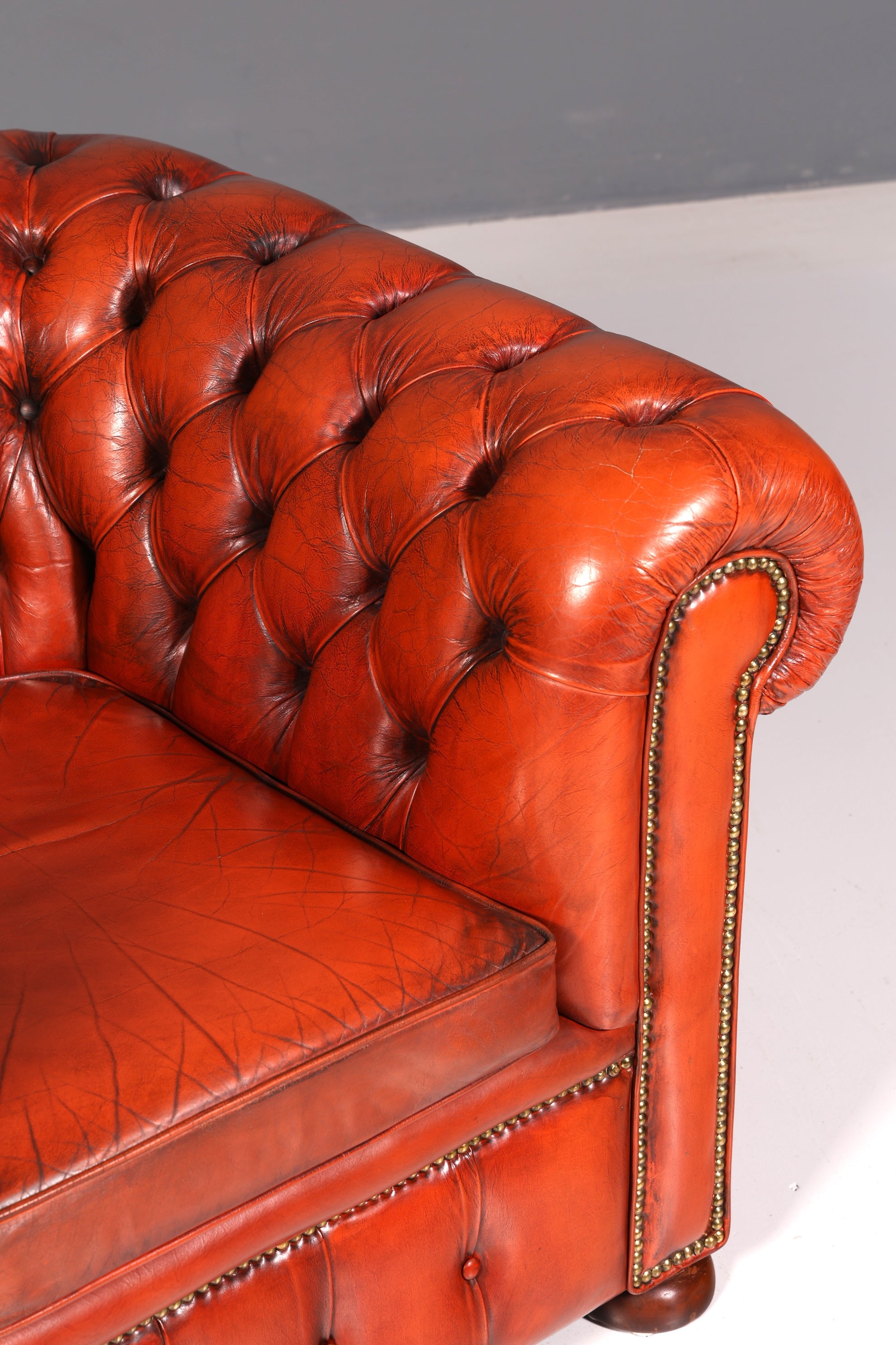 Stilvoller Original Chesterfield Sessel Englisch Echt Leder Armlehnsessel Lounge Herrensessel
