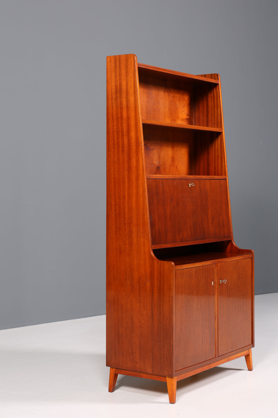 Traumhafter Mid Century Schrank Sekretär Bücherregal Vintage Highboard Retro Holz Regal 60er Jahre