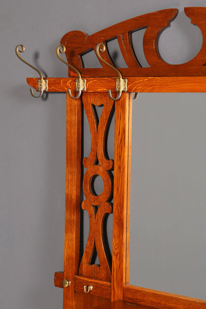 Traumhafte Jugendstil Flur Garderobe Antik Gründerzeit Kleiderwand Wandgarderobe Vintage