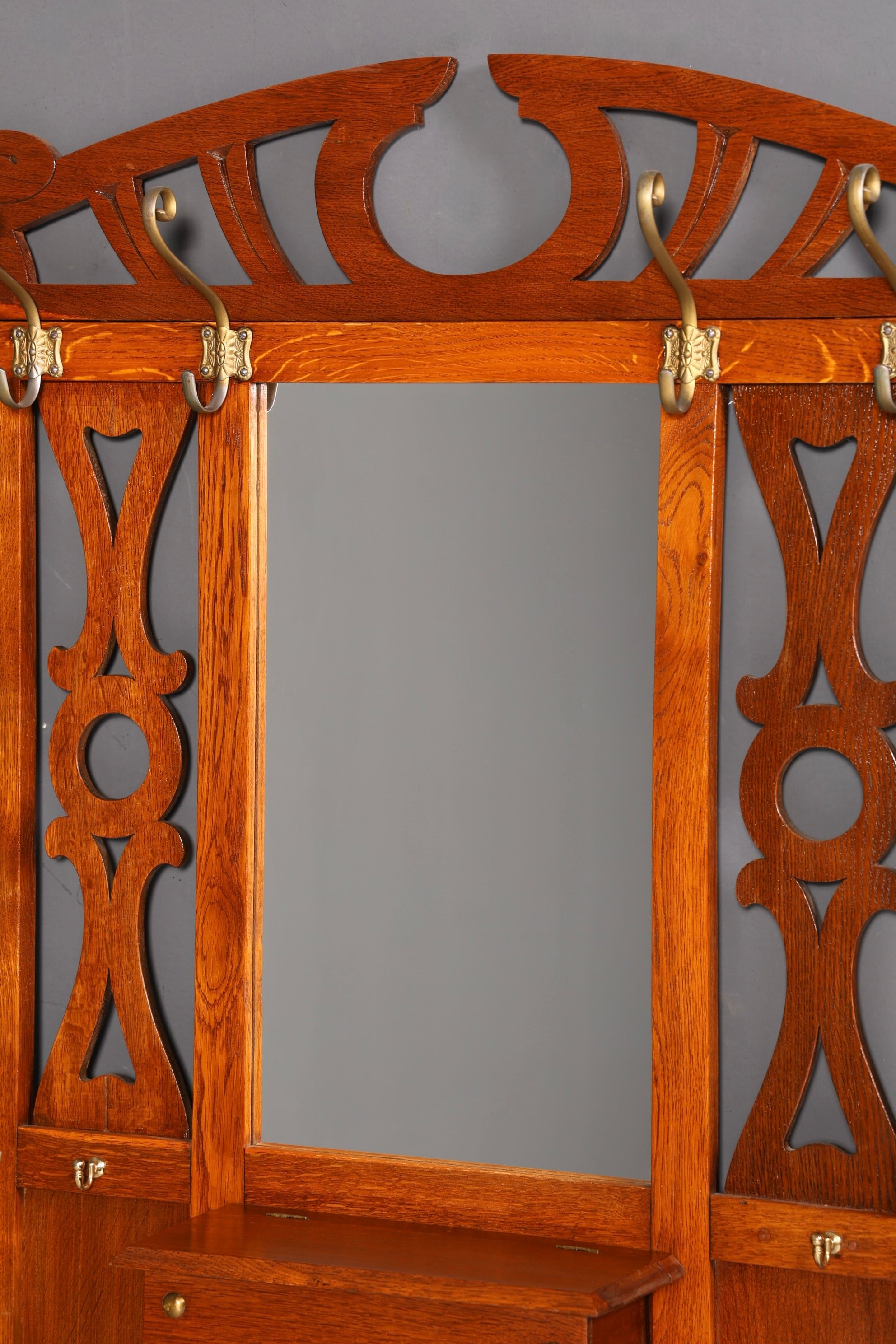 Traumhafte Jugendstil Flur Garderobe Antik Gründerzeit Kleiderwand Wandgarderobe Vintage