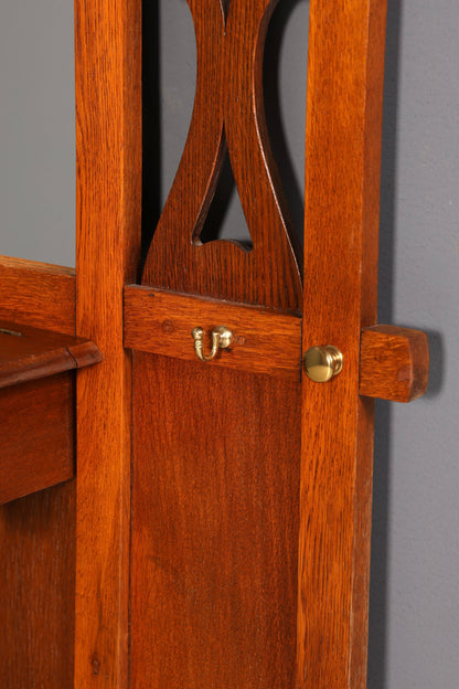 Traumhafte Jugendstil Flur Garderobe Antik Gründerzeit Kleiderwand Wandgarderobe Vintage