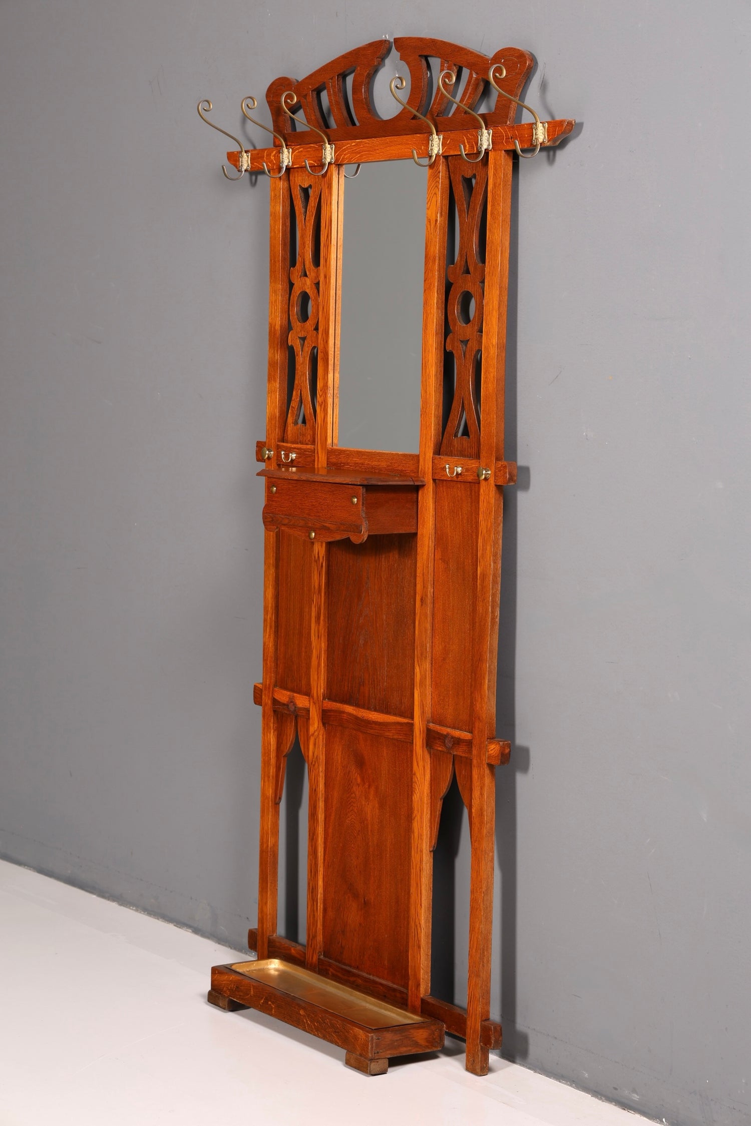 Traumhafte Jugendstil Flur Garderobe Antik Gründerzeit Kleiderwand Wandgarderobe Vintage