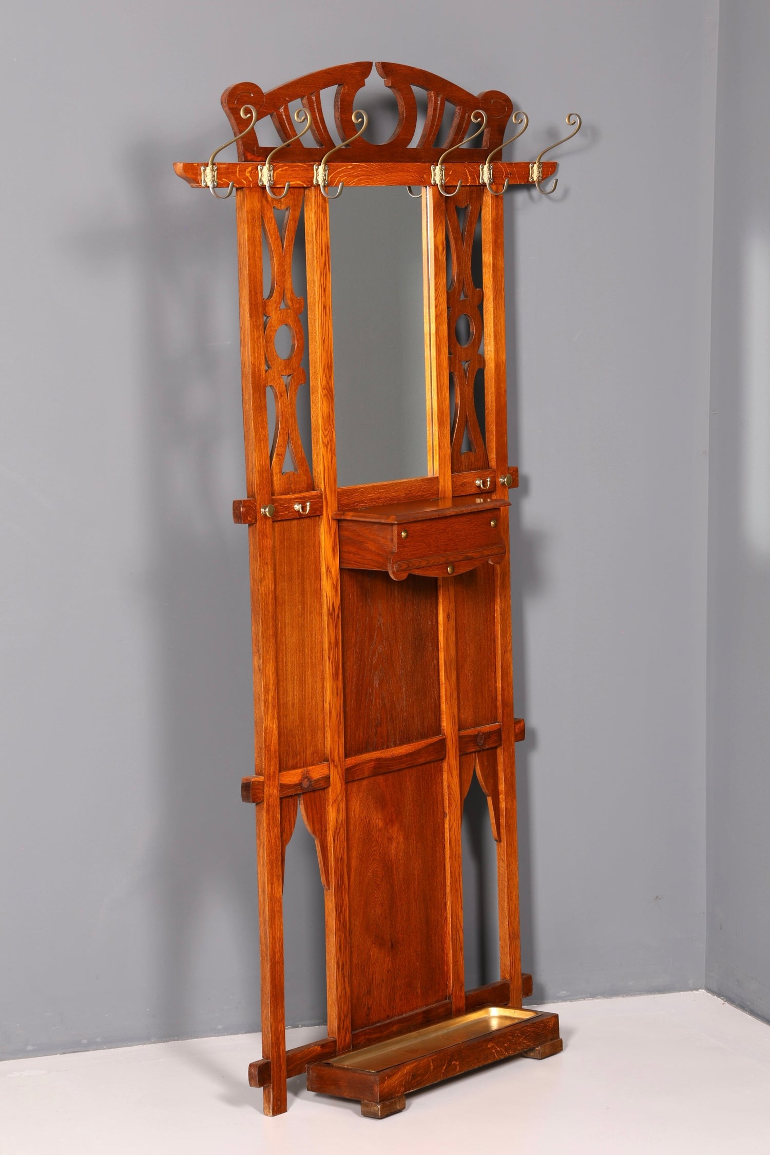 Traumhafte Jugendstil Flur Garderobe Antik Gründerzeit Kleiderwand Wandgarderobe Vintage