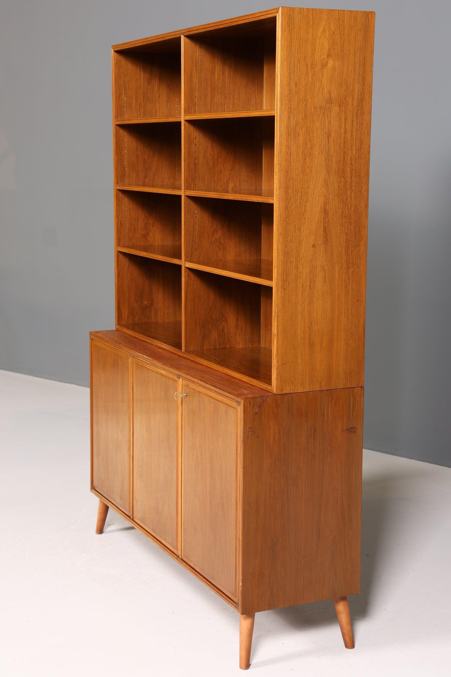 Schlichtes Mid Century Bücherregal Danish Design Schrank Retro Kommode Regal Vintage 60er Jahre