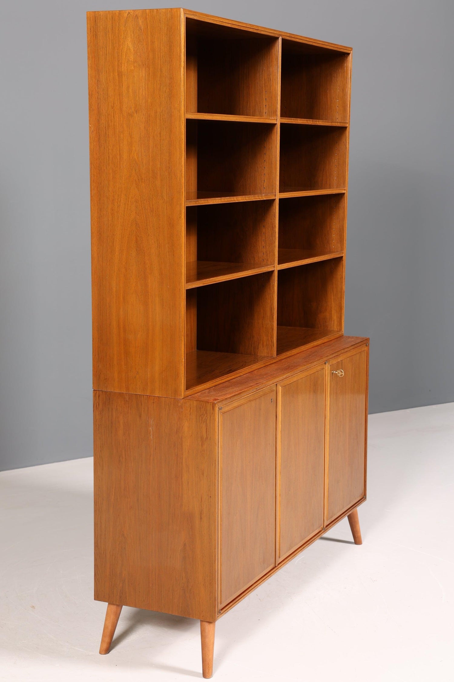 Schlichtes Mid Century Bücherregal Danish Design Schrank Retro Kommode Regal Vintage 60er Jahre