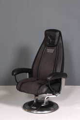 Edler Designer Sessel mit Hocker "Recaro" echt Leder Relax Armlehnsessel Fussablage