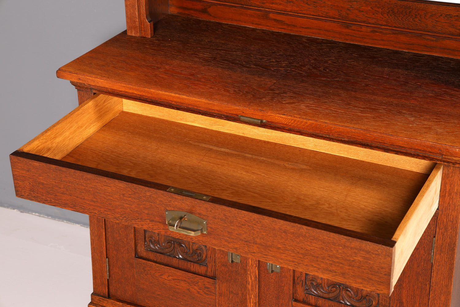 Wunderschöner Jugendstil Schrank Antik Buffet Eiche Anrichte Buffetschrank Vitrine Vintage