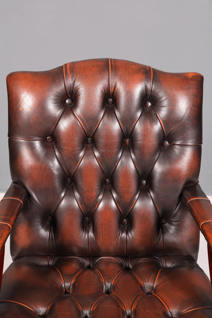 Wunderschöner Original Chesterfield Centurion Bürosessel Echt Leder Englisch Bürostuhl Office Chair